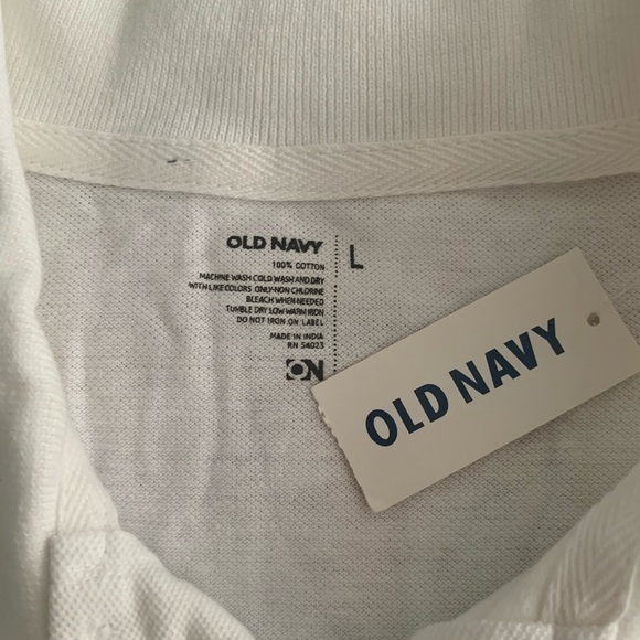 New Boys White Old Navy Polo Large 10-12 - Picture 2 of 3